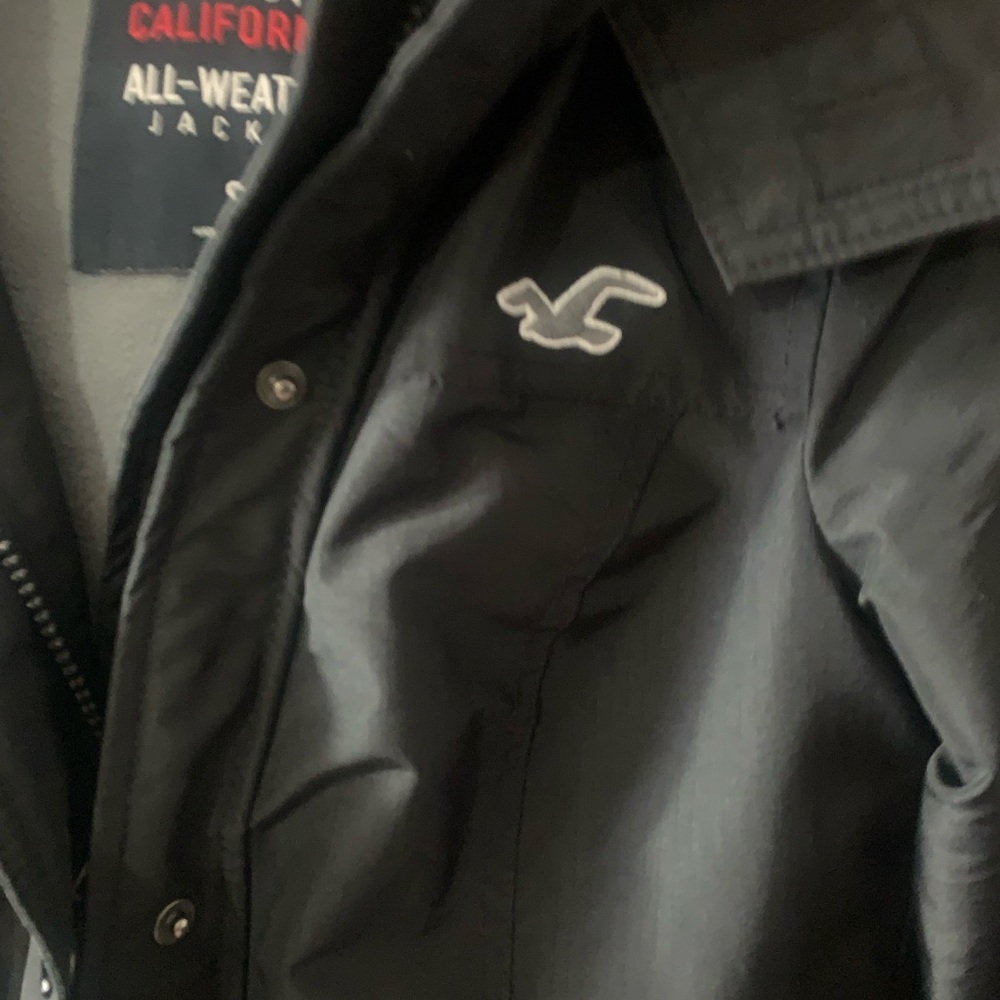 Hollister Black All-Weather Raincoat READ - DISCLOSED FLAWS with photos - Picture 3 of 14